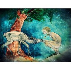 Grace by Heather Younger Enchanted Secret Garden Deer Canvas Art Print