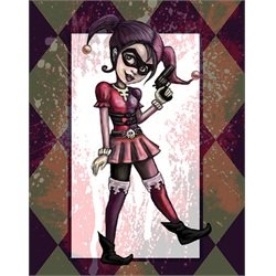 Harley Quinn by Diana Levin Gothic Little Jester Girl Canvas Art Print