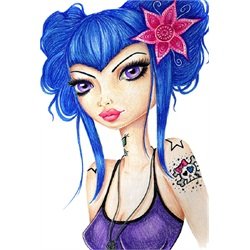Skull Candy by Stephanie Zahalka Goth Girl Tattoo Canvas Art Print
