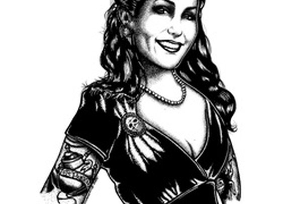 Ingrid by Josh Stebbins Rockabilly Gothic Woman Canvas Art Print