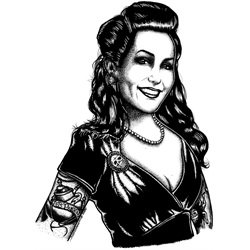 Ingrid by Josh Stebbins Rockabilly Gothic Woman Canvas Art Print