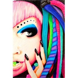 Cyber Goth by Stephanie Zahalka Rave Girl Tattoo Canvas Art Print