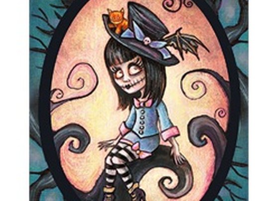 Malice by Diana Levin Gothic Halloween Zombie Girl Canvas Art Print