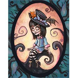 Malice by Diana Levin Gothic Halloween Zombie Girl Canvas Art Print