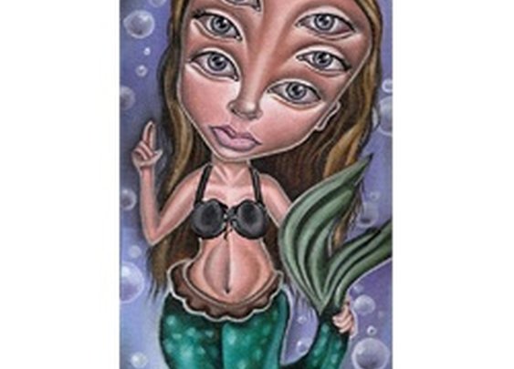 6 Eyed Mermaid by Matt Griffith Sea Monster Tattoo Giclee Art Print