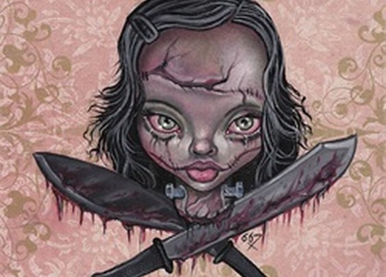 Zombie Gal by Matt Griffith Skull Crossbones Tattoo Giclee Art Print