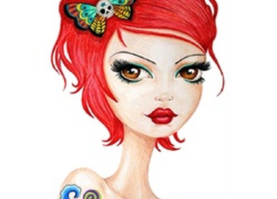 Redhead Alice in Candyland Stephanie Zahalka Tattoo Canvas Art Print