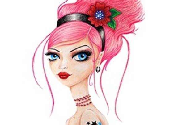 I Heart Mom by Stephanie Zahalka Rockabilly Tattoo Canvas Art Print