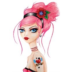 I Heart Mom by Stephanie Zahalka Rockabilly Tattoo Canvas Art Print