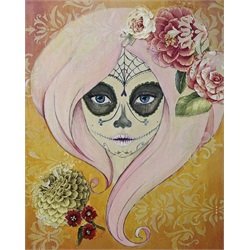Sugar and Spice by Heather Younger Girly Death Mask Canvas Art Print