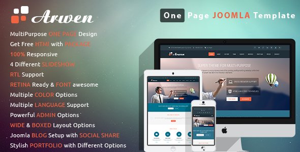 CMS Themes - Arwen - Responsive One Page Joomla Template | ThemeForest