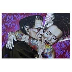 Undying Love by Mike Bell Bride of Frankenstein Monster Fine Art Print