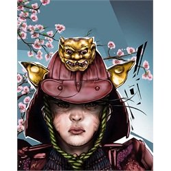 Samurai Girl by Eric Pineda Tattooed Japanese Child Canvas Art Print
