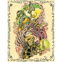Skeleton by Jay Boss Haunted Ship Nautical Artwork Canvas Art Print