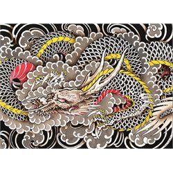 Dragons Wind by Clark North Japanese Asian Tattoo Canvas Art Print