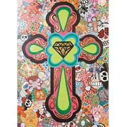 Dead Diamond by Malibloc Cross & Sugar Skulls Artwork Canvas Art Print