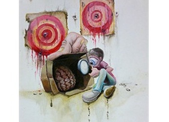 Target by Artist Jon Hoffman Brain Alternative Tattoo Canvas Art Print