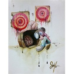 Target by Artist Jon Hoffman Brain Alternative Tattoo Canvas Art Print