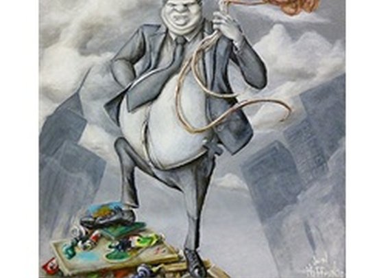 Oppression by Jon Hoffman Brain Alternative Artwork Canvas Art Print