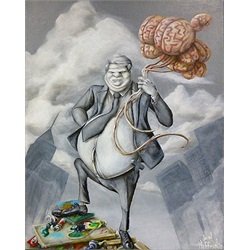 Oppression by Jon Hoffman Brain Alternative Artwork Canvas Art Print