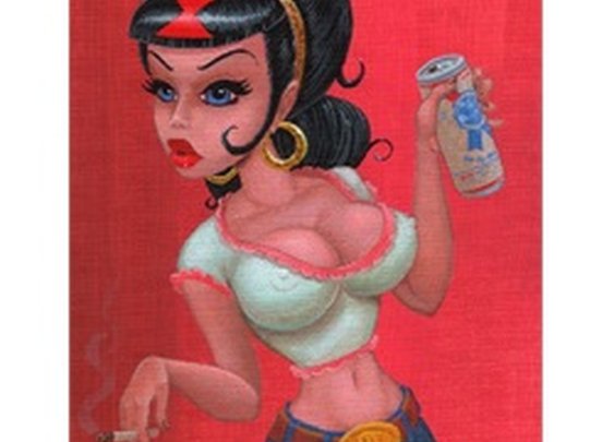 Fun Girl by Shane Carson Halliday Black Widow Rockabilly Art Print