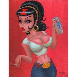 Fun Girl by Shane Carson Halliday Black Widow Rockabilly Art Print