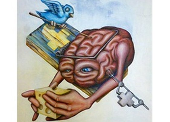 Mind Trap by Jon Hoffman Brain Temptation Tattoo Canvas Fine Art Print