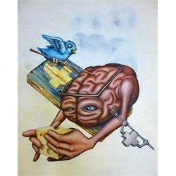 Mind Trap by Jon Hoffman Brain Temptation Tattoo Canvas Fine Art Print