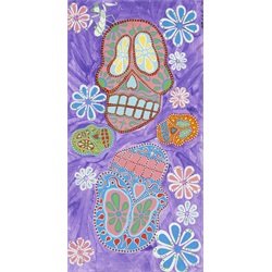 Purple Dead by Malibloc Day of the Dead Sugar Skulls Canvas Art Print
