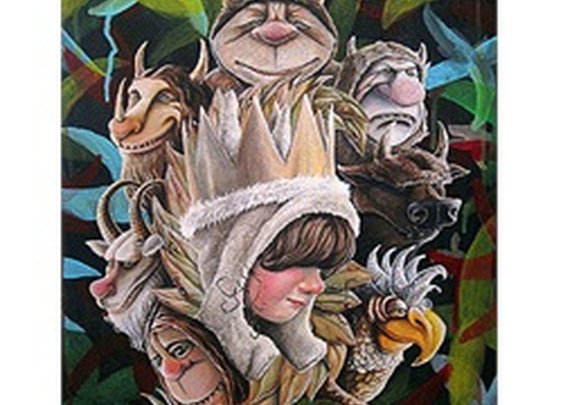 WTWTA by Jon Hoffman Where The Wild Things Are Tattoo Canvas Art Print