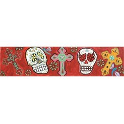 Crosses and Skulls by Malibloc Day of the Dead Tattoo Canvas Art Print