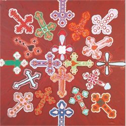Crosses by Malibloc Mexican Cross Tattoo Designs Canvas Fine Art Print