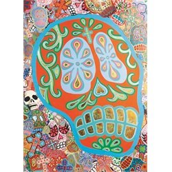 Dead Orange by Malibloc Day of the Dead Sugar Skulls Canvas Art Print