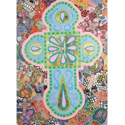 Dead Cross by Malibloc Sugar Skulls & Crosses Artwork Canvas Art Print