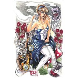 Alice in Wonderland by Kris Chisholm Sexy Fairytale Canvas Art Print