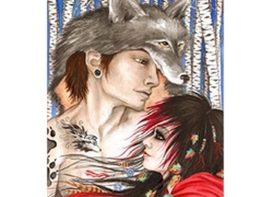 Red and the Wolf by Artist Rachel Walker Riding Hood Canvas Art Print