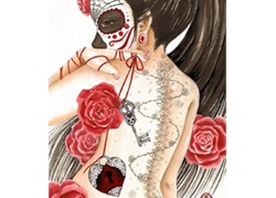 Forget Me Not by Rachel Walker Day of the Dead Tattoo Canvas Art Print