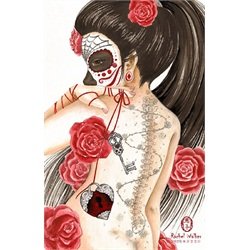 Forget Me Not by Rachel Walker Day of the Dead Tattoo Canvas Art Print