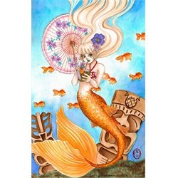 Pina Colada by Rachel Walker Hawaiian Mermaid Tiki Canvas Art Print