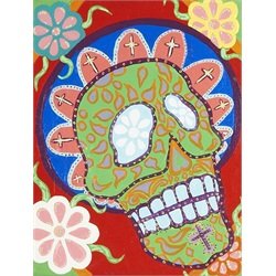 Dead Sombrero by Malibloc Day of the Dead Sugar Skull Canvas Art Print