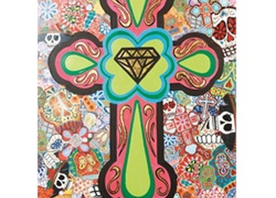 Dead Diamond by Malibloc Cross & Sugar Skulls Artwork Canvas Art Print