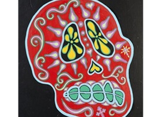 Dead Red by Malibloc Day of the Dead Tattoo Artwork Canvas Art Print