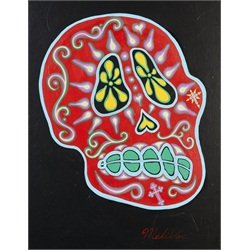 Dead Red by Malibloc Day of the Dead Tattoo Artwork Canvas Art Print