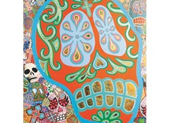 Dead Orange by Malibloc Day of the Dead Sugar Skulls Canvas Art Print