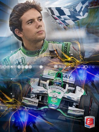 Andretti Autosport Carlos Muñoz Checkered Flag Poster - shopandretti.com