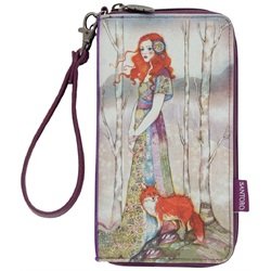 Santoro Willow The Guide Woman & Fox Vegan Zip-Around Wristlet Wallet