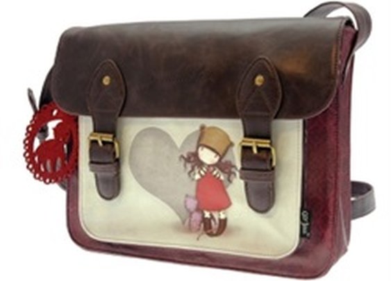 Santoro Gorjuss Purrrrrfect Love Girl w/ Cat Vegan Shoulder-bag Purse