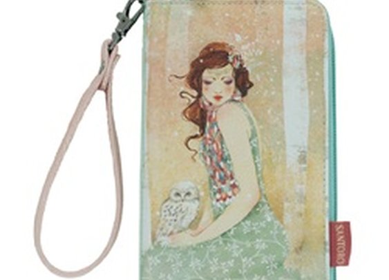 Santoro Willow Mademoiselle Snow Woman & Owl Zip Wristlet Wallet