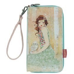 Santoro Willow Mademoiselle Snow Woman & Owl Zip Wristlet Wallet