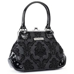 Rock Rebel Mistress Midnight GG Rose Goth Damask Medium Black Handbag